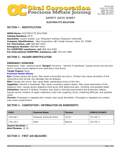 Electrolyte Solution SDS
