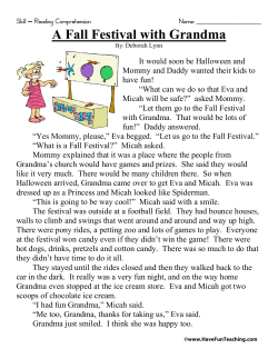 A Fall Festival with Grandma Reading Comprehension