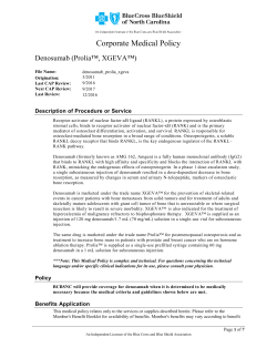 Corporate Medical Policy Denosumab (Prolia&trade;, XGEVA&trade;)