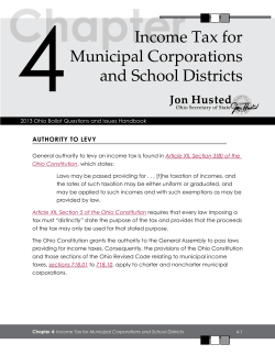 4 Income Tax for Municipal Corporations and School Districts