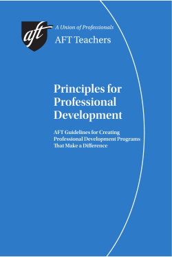 Principles for professional development, 09/08