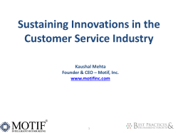 Sustaining Innovations in a Customer Service Industry