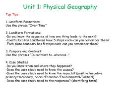 Unit 1: Physical Geography