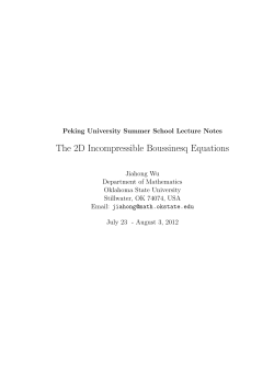 The 2D Incompressible Boussinesq Equations