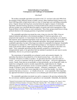 Industrialization of Agriculture