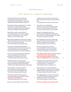 Thomas Gray Elegy in a Country Churchyard