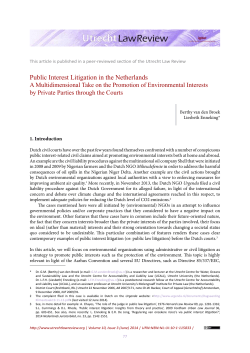 Public Interest Litigation in the Netherlands