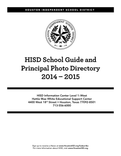 HISD School Guide and Principal Photo Directory 2014