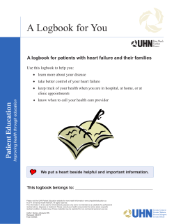 A Logbook for You - the University Health Network