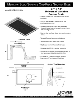 67” x 43” Universal Variable Center Drain