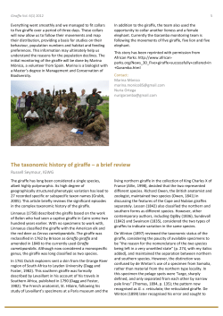 Taxonomic History of Giraffe - Environmental Information Service