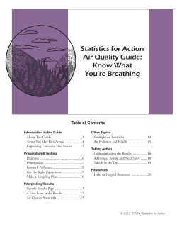 Statistics for Action Air Quality Guide: Know What You`re Breathing