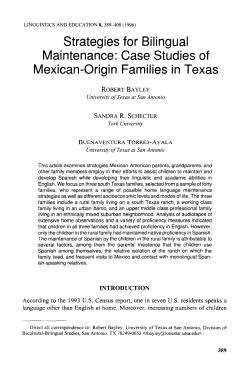 Strategies for Bilingual Maintenance: Case Studies of Mexican