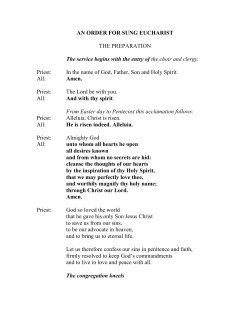 THE ORDER FOR SUNG EUCHARIST
