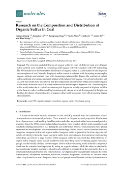 Organic Sulfur in Coal