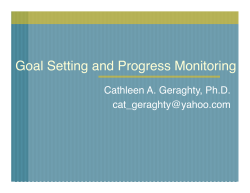 Goal Setting and Progress Monitoring