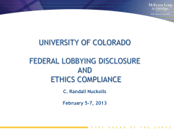 Federal Communications and Lobbying Training