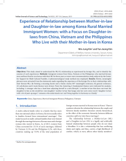 Experience of Relationship between Mother-in-law and Daughter
