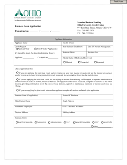 Business Loan Application - Ohio University Credit Union