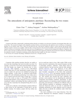 The antecedents of anticipatory purchase: Reconciling the two