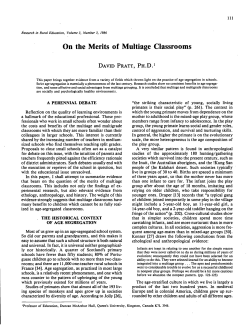 On the Merits of Multiage Classrooms