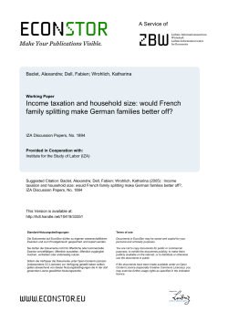 Income Taxation and Household Size: Would French