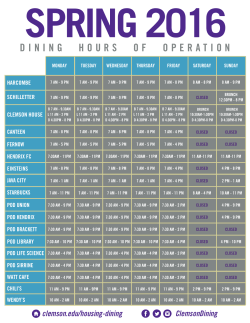 DINING HOURS OF OPERATION