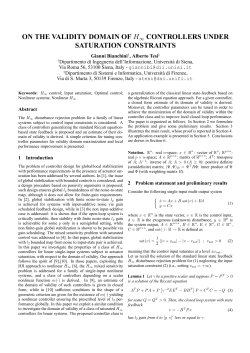 On the validity domain of H infinity controllers under saturation