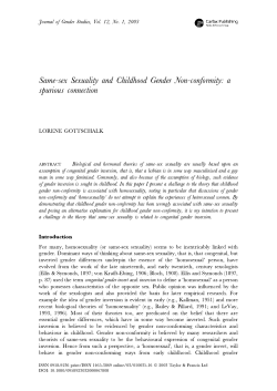 Same-sex Sexuality and Childhood Gender Non