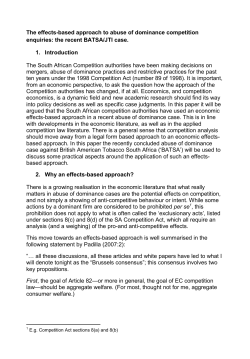 The effects-based approach to abuse of dominance competition