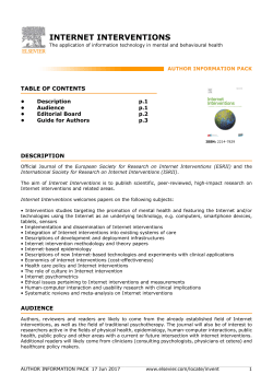 INTERNET INTERVENTIONS