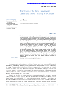 The Origin of the Term Handicap in Games and Sports &ndash; History of a