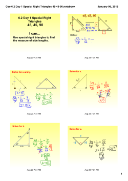 Geo 6.2 Day 1 Special Right Triangles 45-45