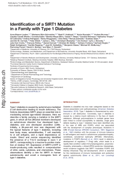 Identification of a SIRT1 Mutation in a Family with Type 1 Diabetes