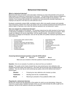 Behavioral Interviewing
