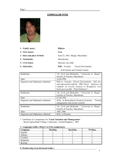 1 CURRICULUM VITAE 1. Family name: Blinkov 2. First names: Ivan