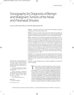 Sonography for Diagnosis of Benign and Malignant Tumors of the