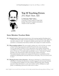 Top 10 Teaching Errors (I`ve Made Them All!)