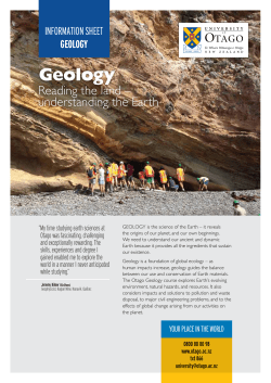 Geology - University of Otago