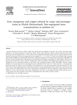 Iron, manganese and copper emitted by cargo and