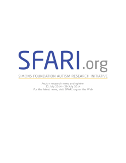 Autism research news and opinion 22 July 2014