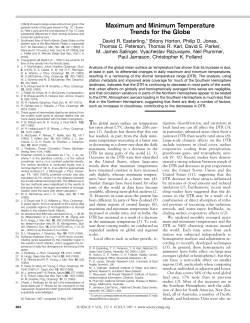 Maximum and Minimum Temperature Trends for the Globe