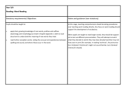 English Objectives - St Joseph`s George Row