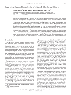 Supercritical Carbon Dioxide Drying of Methanol&minus; Zinc Borate