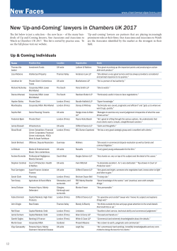 New Faces - Chambers and Partners