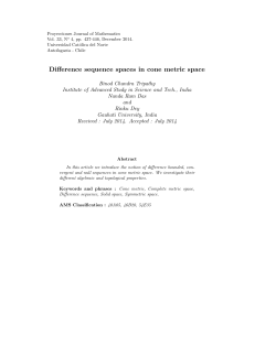 Difference sequence spaces in cone metric space