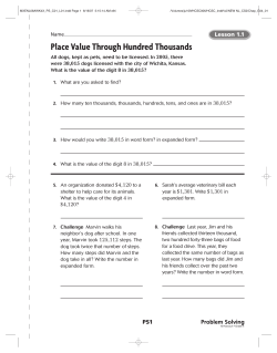 Place Value Through Hundred Thousands