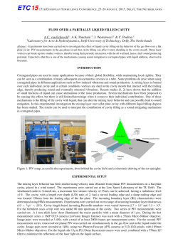 FLOW OVER A PARTIALLY LIQUID FILLED CAVITY A.C. van