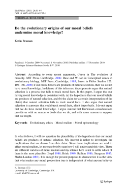 Do the evolutionary origins of our moral beliefs undermine moral