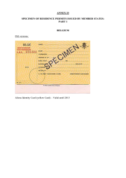 ANNEX 23 SPECIMEN OF RESIDENCE PERMITS ISSUED BY